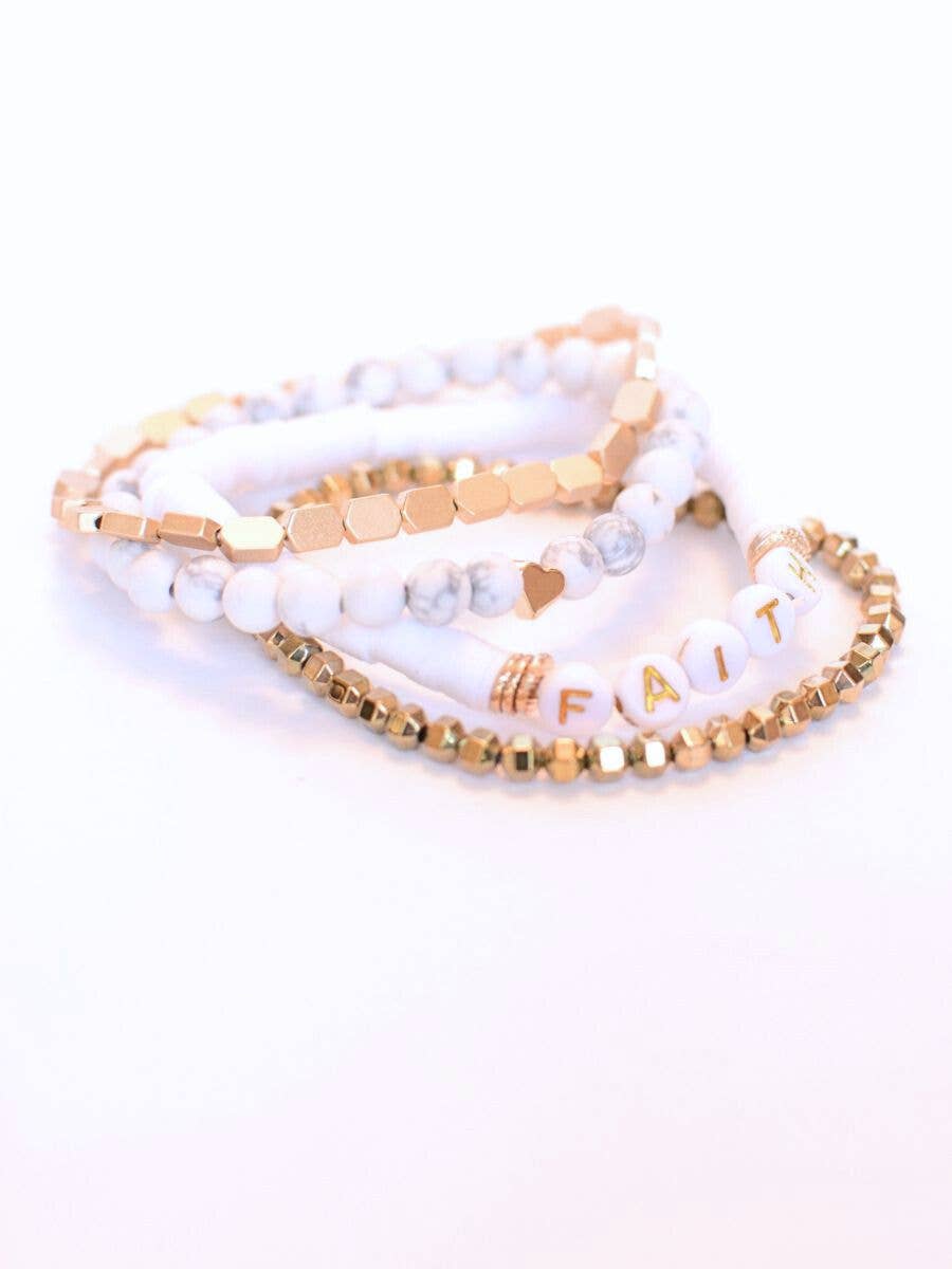 Faith Gold Bracelet Set-The Gathering Cafe