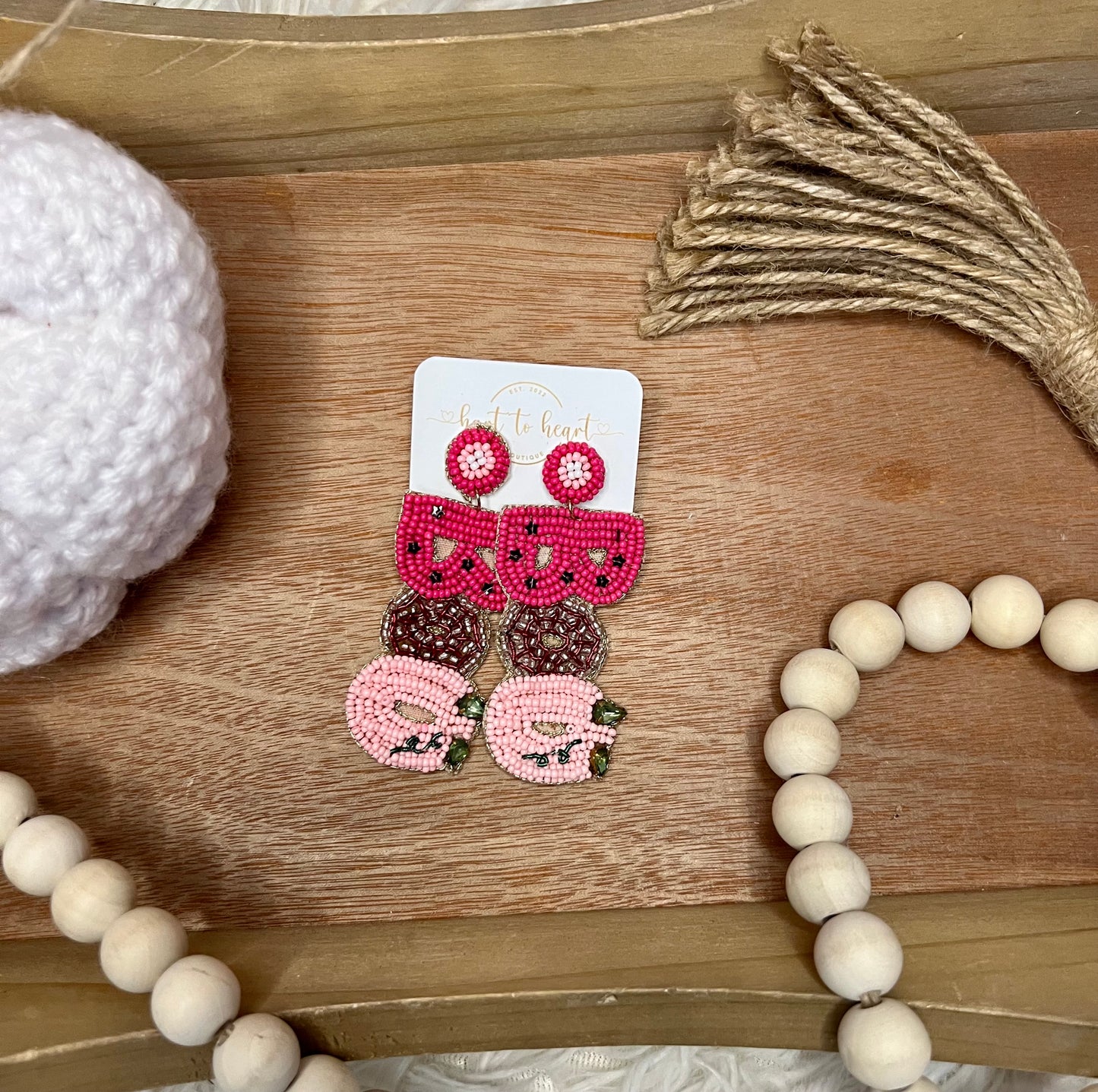 Halloween Boo Earrings- Pink