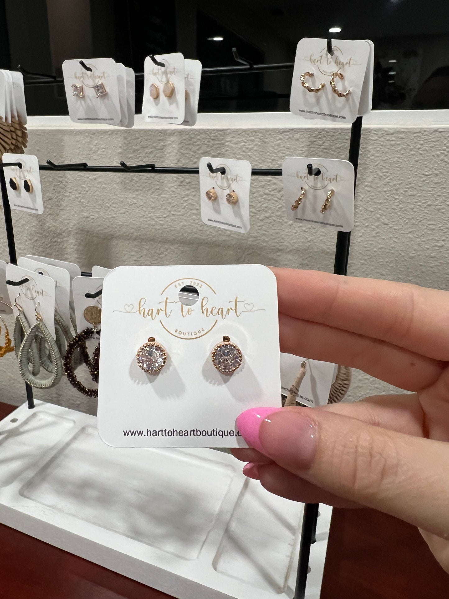 Gold Trim Diamond Studs- FOTG