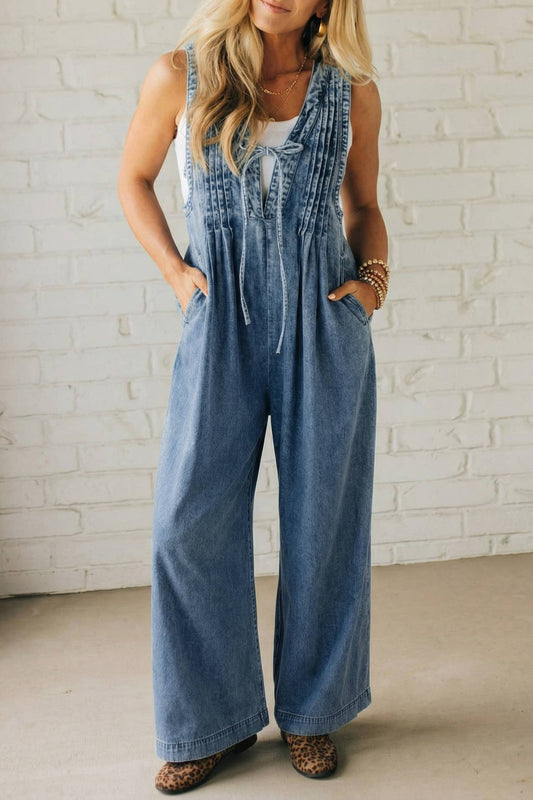 Solid Western Acid Wash Jumpsuit PREORDER