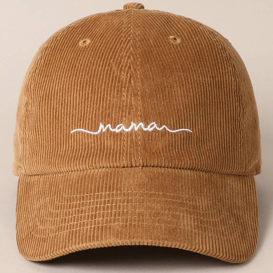 Mama Corduroy Baseball Cap- The Gathering Cafe
