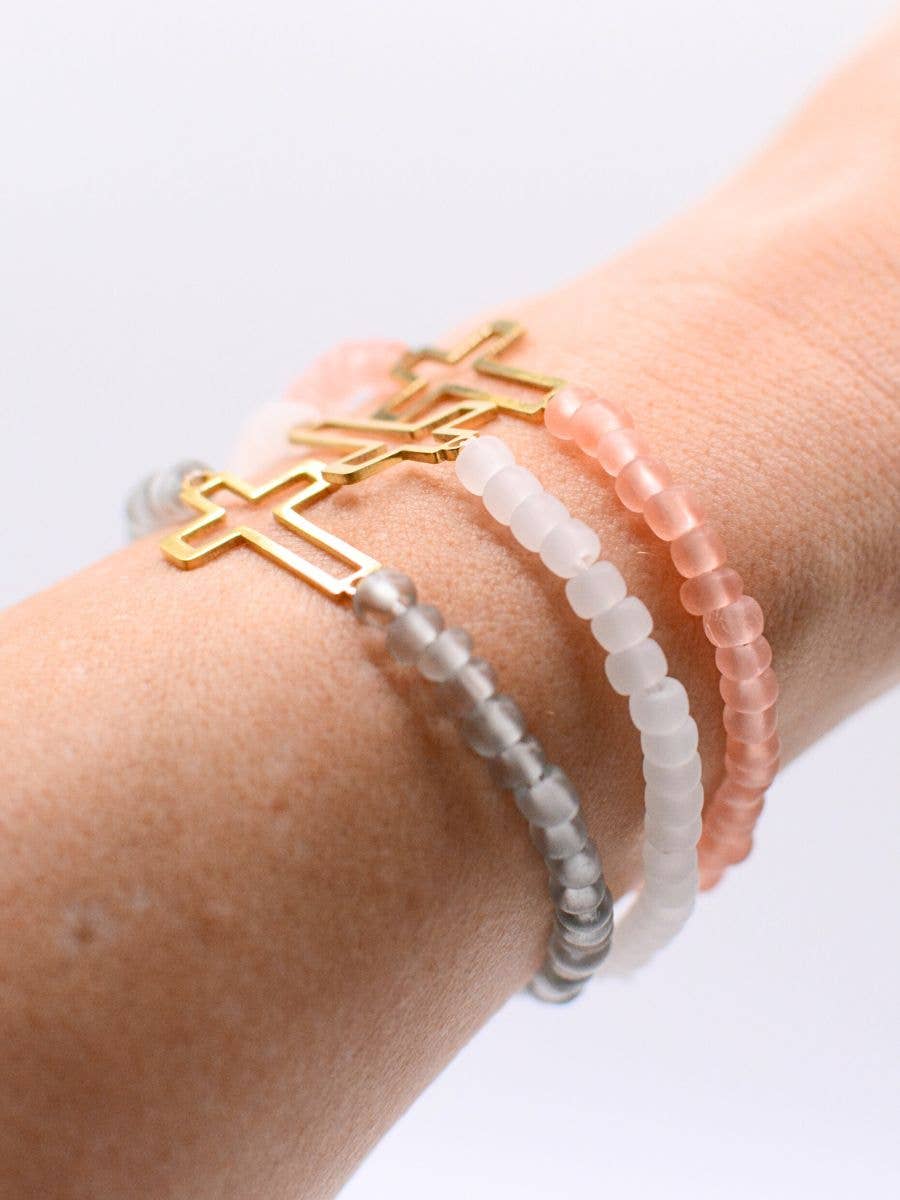 Gold Cross Bracelet- The Gathering Cafe