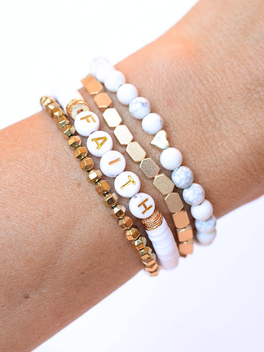 Faith Gold Bracelet Set-The Gathering Cafe