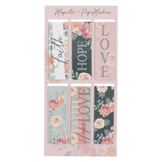 Magnetic Bookmark Set Faith, Hope, Love- The Gathering Cafe