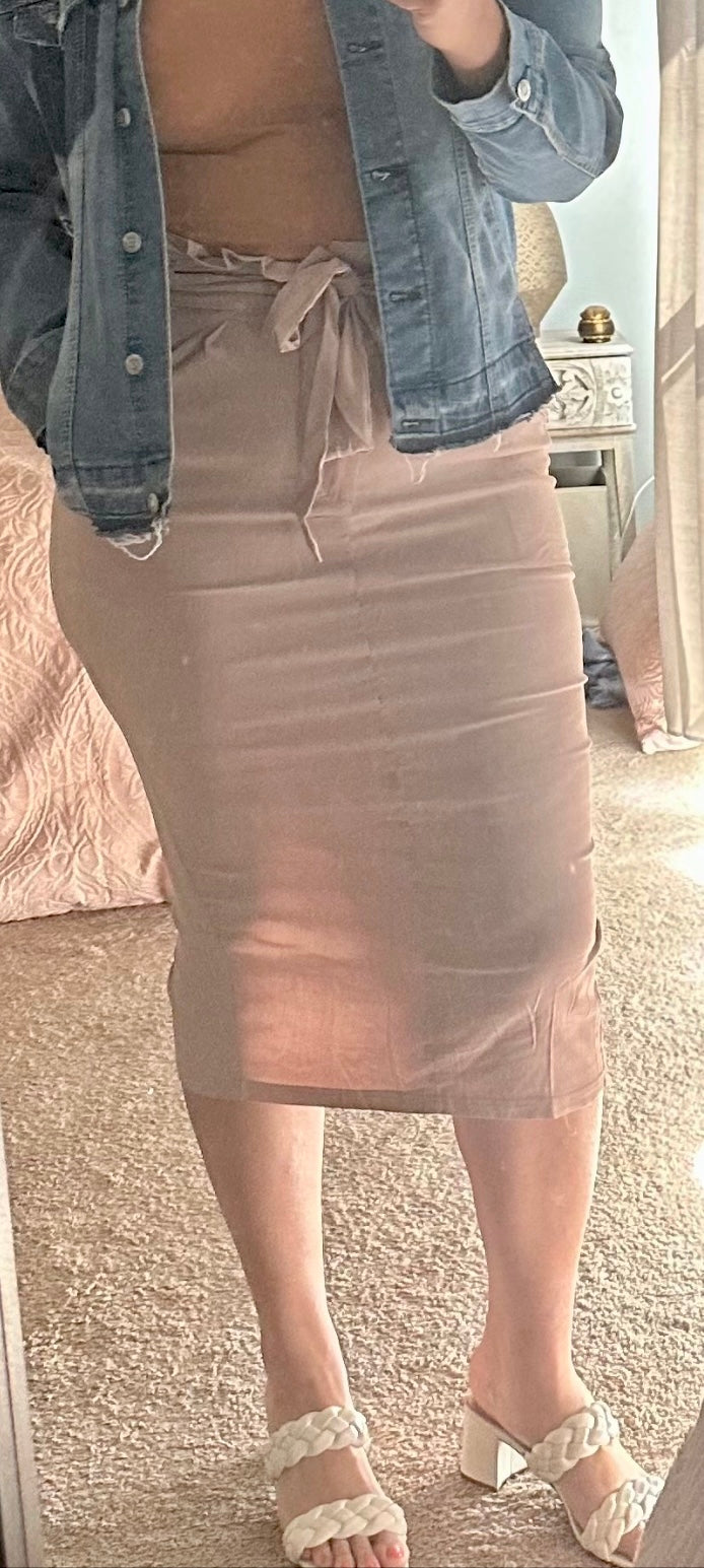 High Waisted Midi Skirt