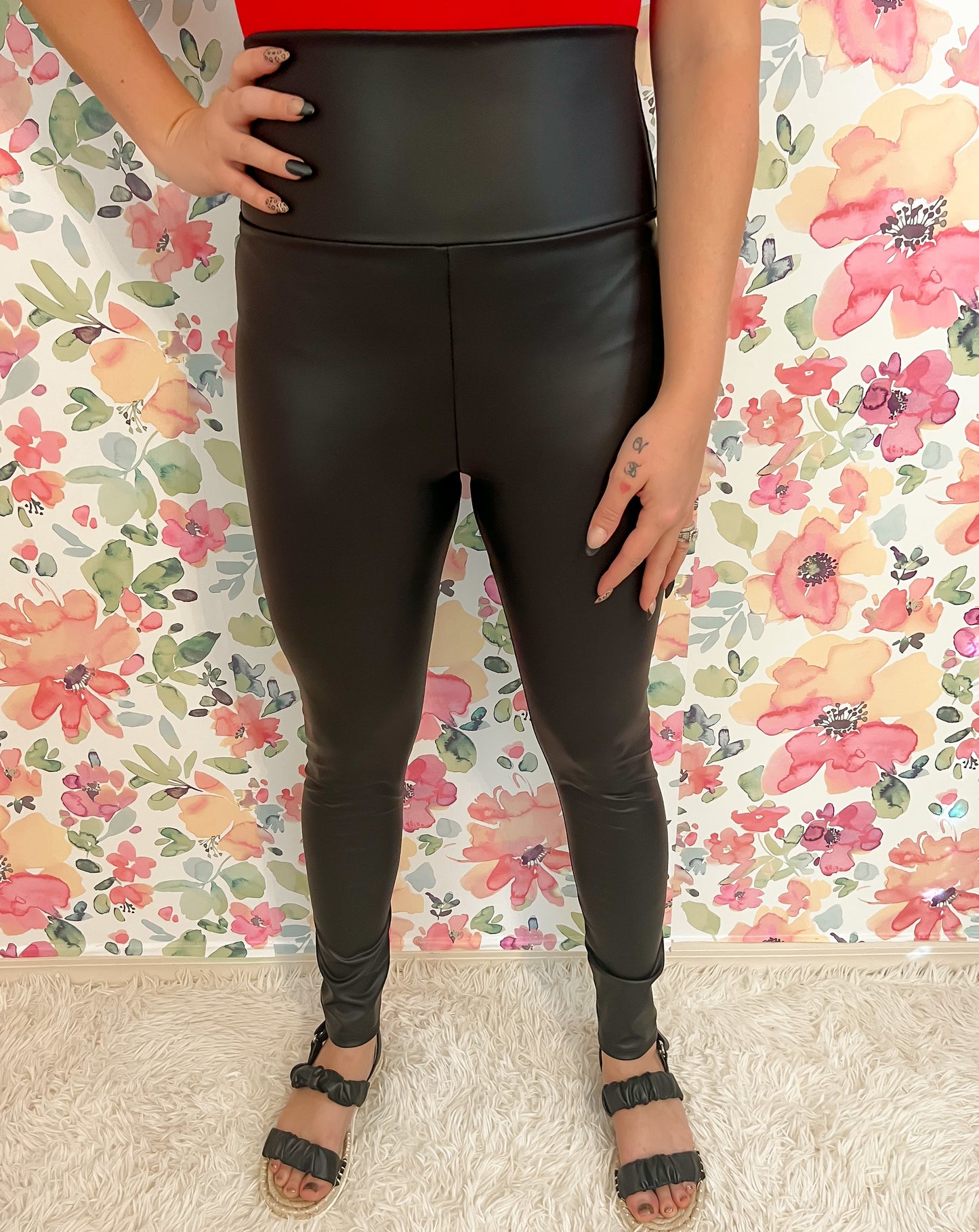 High Waist Faux Leather Leggings